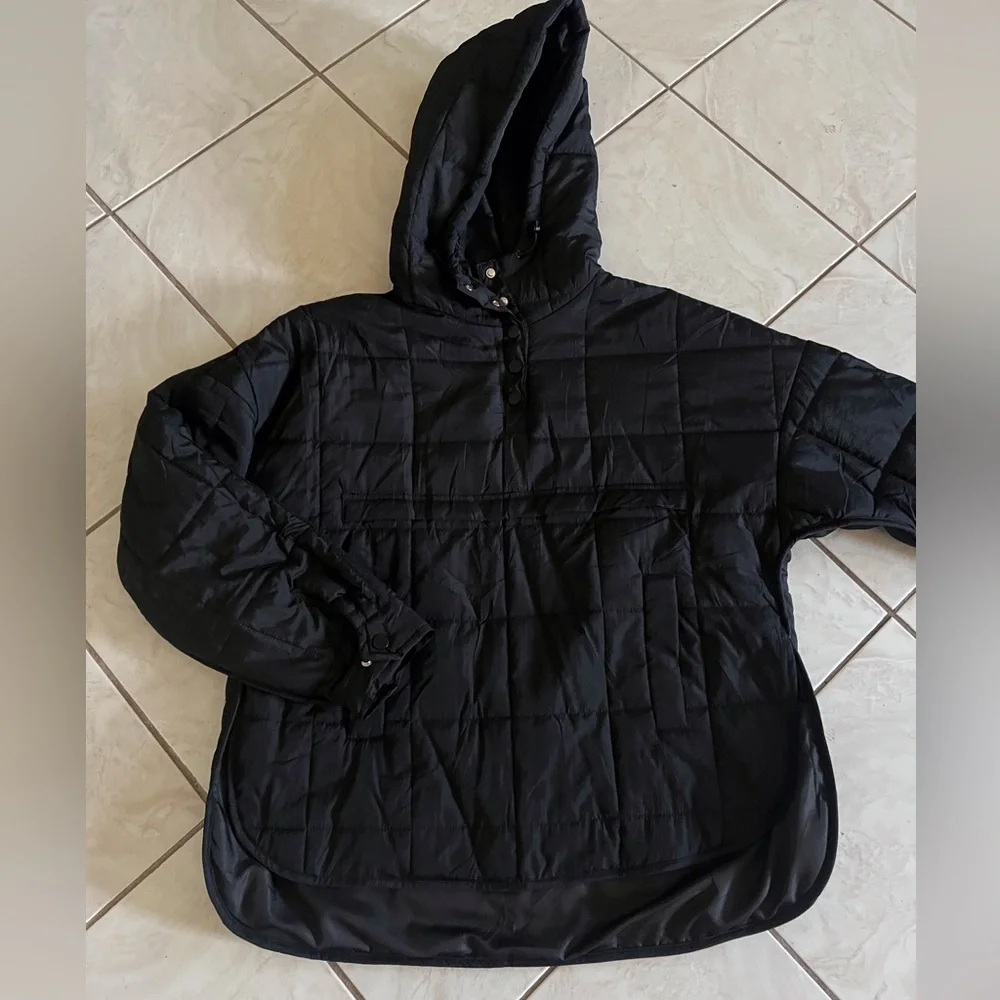 Free People Black Quilted Puffer Hoodie - Picture 5 of 7